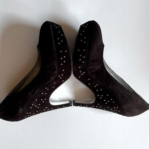 Halston suede platform heels size 7.5 - Picture 6 of 12